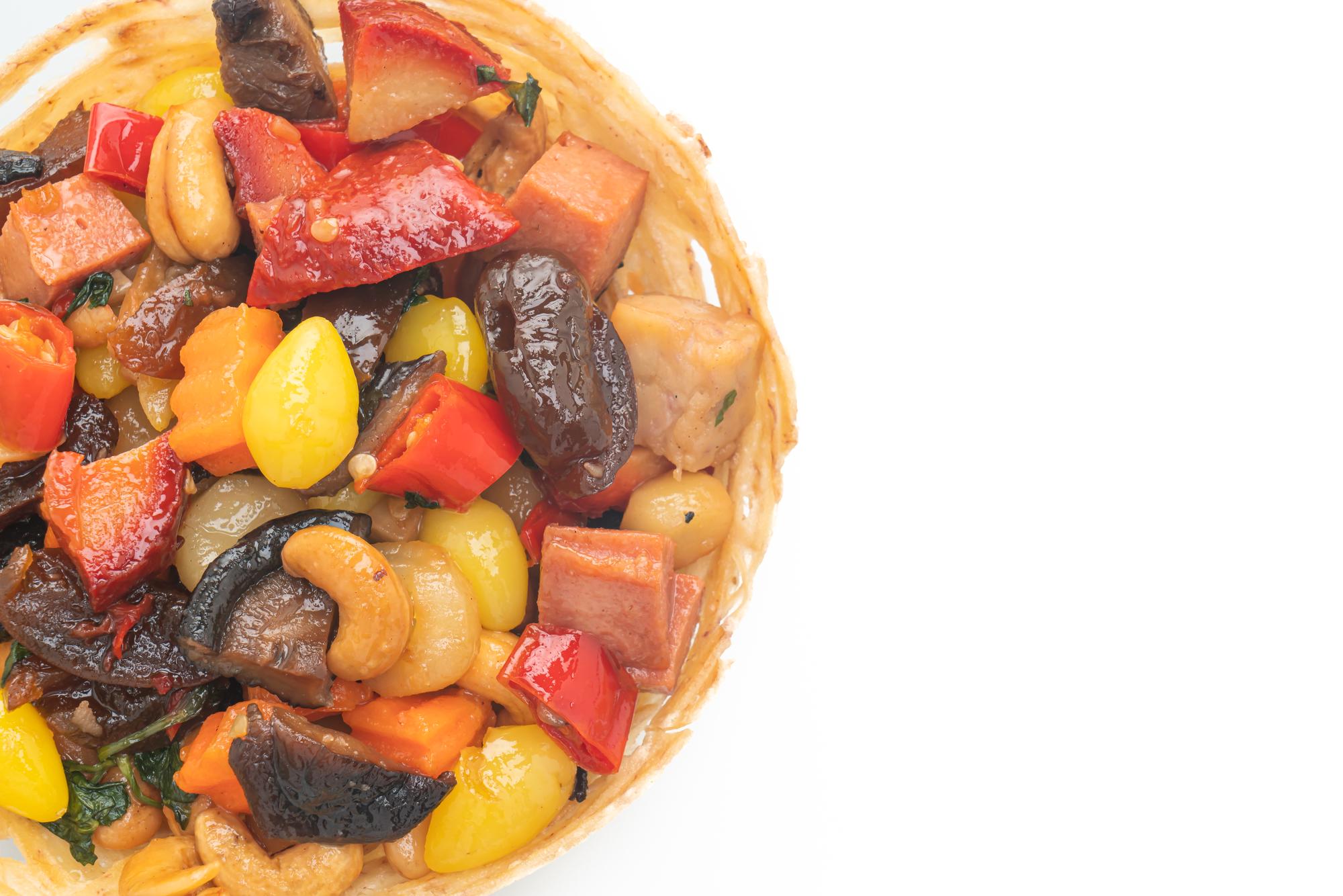 Close-up of roasted vegetables